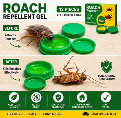 Roach Repellent Gel – 12 PCS Cockroach Killer Trap